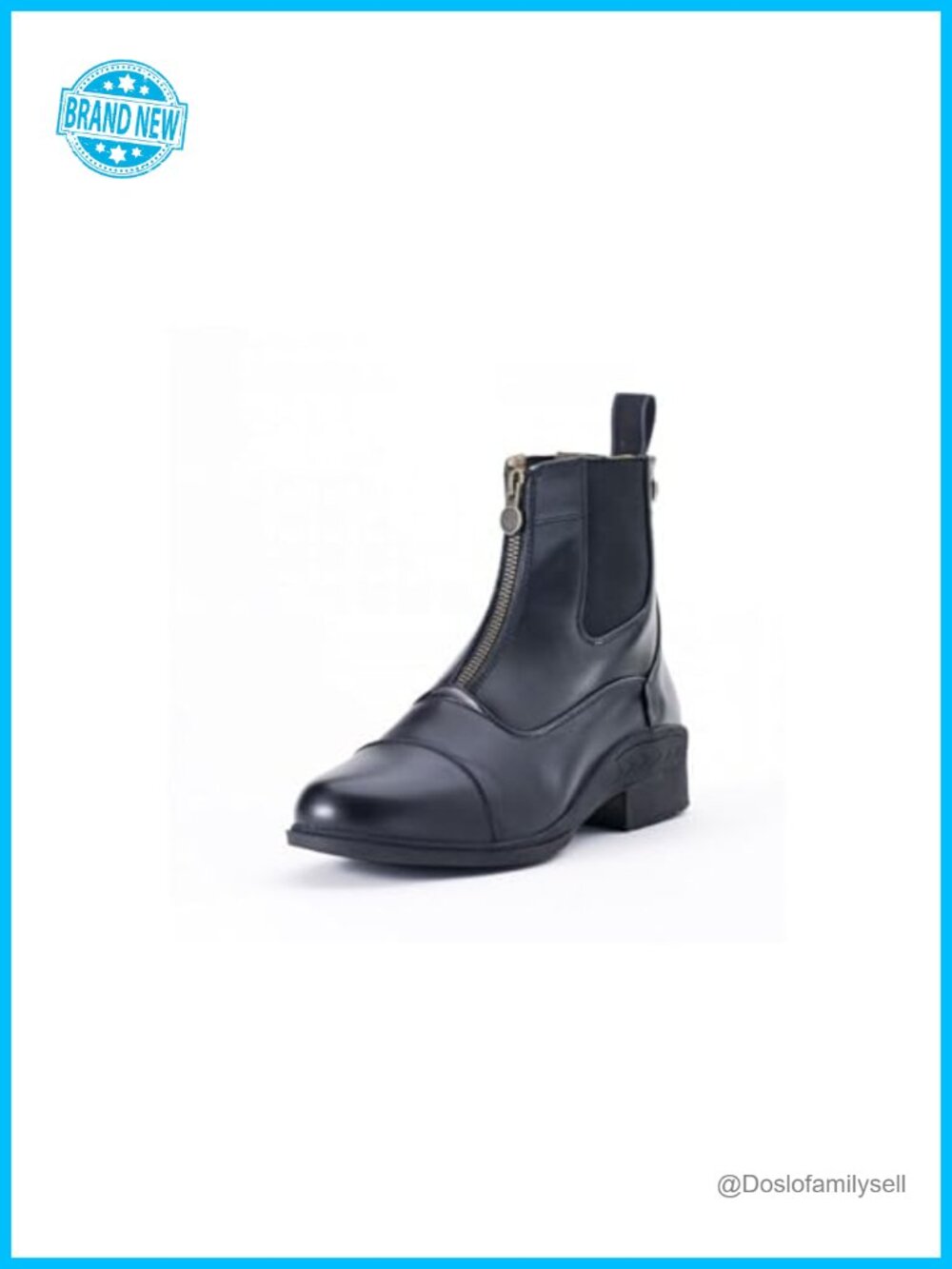 Synthetic Vegan Leather Ankle Paddock Boots Equestrian Riding Zip